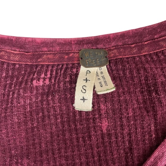 Free People Diamond Dozen Acid Wash Colorblock Thermal Top - Picture 10 of 15